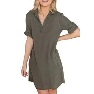 Velvet Heart Olive Green Shirt Dress- large